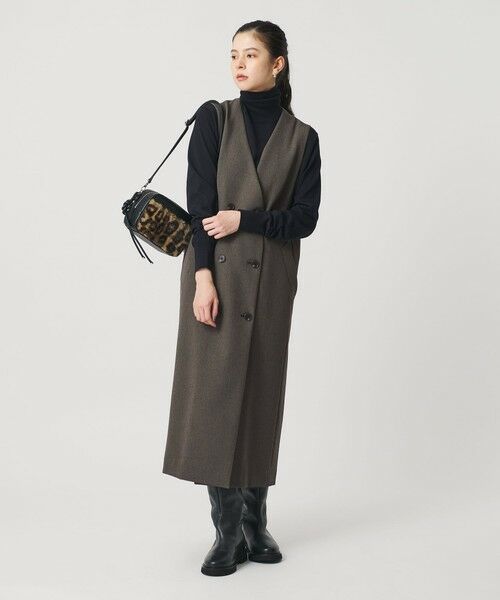 BEAUTY&YOUTH UNITED ARROWS / ビューティー&ユース ユナイテッドアローズ ミニ丈・ひざ丈ワンピース | ポリエステルブレンド ジレ&ジャンパースカート 2WAY | 詳細19