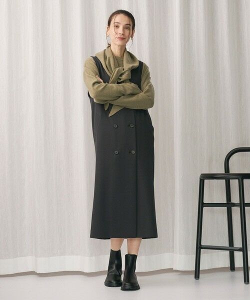 BEAUTY&YOUTH UNITED ARROWS / ビューティー&ユース ユナイテッドアローズ ミニ丈・ひざ丈ワンピース | ポリエステルブレンド ジレ&ジャンパースカート 2WAY | 詳細25