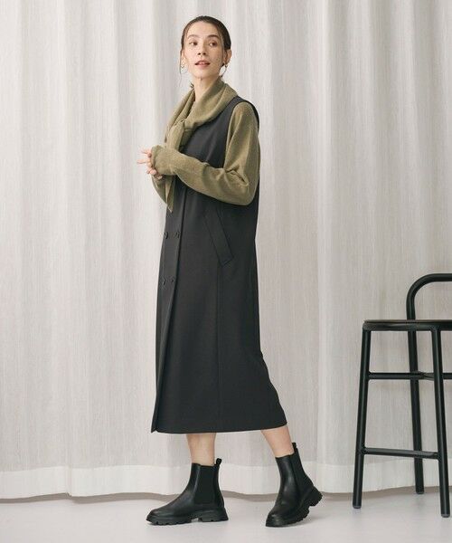 BEAUTY&YOUTH UNITED ARROWS / ビューティー&ユース ユナイテッドアローズ ミニ丈・ひざ丈ワンピース | ポリエステルブレンド ジレ&ジャンパースカート 2WAY | 詳細26