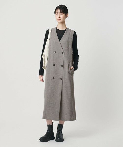 BEAUTY&YOUTH UNITED ARROWS / ビューティー&ユース ユナイテッドアローズ ミニ丈・ひざ丈ワンピース | ポリエステルブレンド ジレ&ジャンパースカート 2WAY | 詳細28