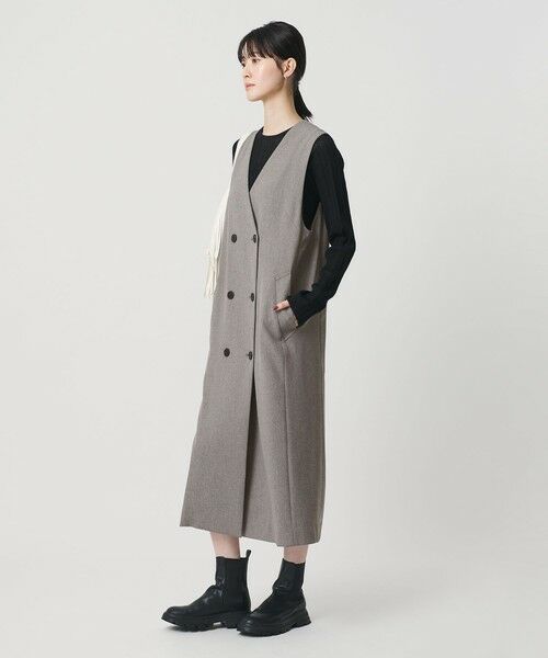 BEAUTY&YOUTH UNITED ARROWS / ビューティー&ユース ユナイテッドアローズ ミニ丈・ひざ丈ワンピース | ポリエステルブレンド ジレ&ジャンパースカート 2WAY | 詳細29