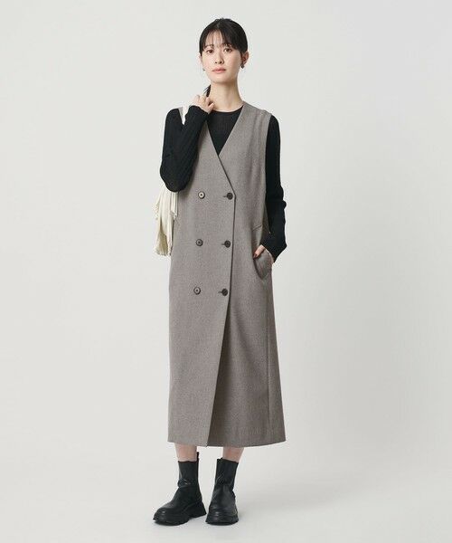 BEAUTY&YOUTH UNITED ARROWS / ビューティー&ユース ユナイテッドアローズ ミニ丈・ひざ丈ワンピース | ポリエステルブレンド ジレ&ジャンパースカート 2WAY（その他1）