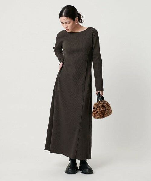 BEAUTY & YOUTH UNITED ARROWS/ビューティー&ユース ユナイテッドアローズ コットンリブ ワンピース 2WAY DK. BROWN FREE BEAUTY & YOUTH UNITED ARROWS/ビューティー&ユース ユナイテッドアローズ コットンリブ ワンピース 2WAY DK. BROWN FREE