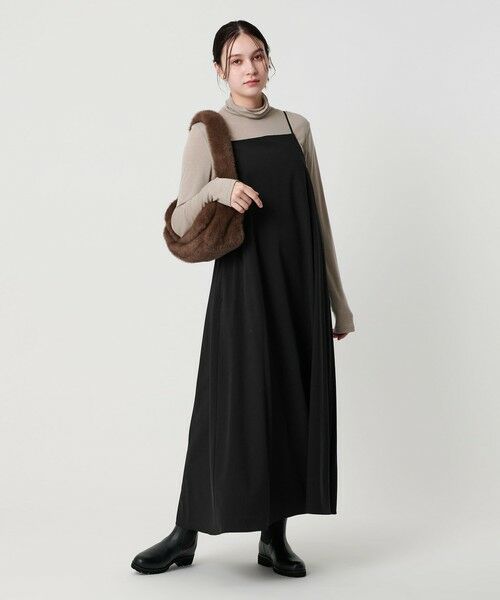 BEAUTY&YOUTH UNITED ARROWS / ビューティー&ユース ユナイテッドアローズ ミニ丈・ひざ丈ワンピース | ポリエステルレーヨンブレンド フレア キャミソールワンピース | 詳細1