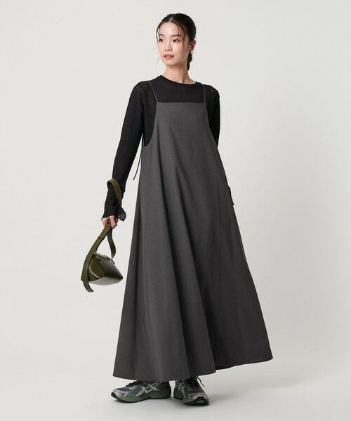 BEAUTY&YOUTH UNITED ARROWS / ビューティー&ユース ユナイテッドアローズ ミニ丈・ひざ丈ワンピース | ポリエステルレーヨンブレンド フレア キャミソールワンピース | 詳細9