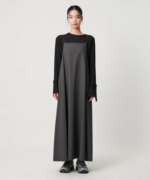 BEAUTY&YOUTH UNITED ARROWS / ビューティー&ユース ユナイテッドアローズ ミニ丈・ひざ丈ワンピース | ポリエステルレーヨンブレンド フレア キャミソールワンピース | 詳細11