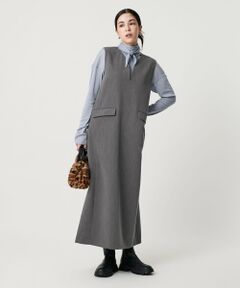 BEAUTY&YOUTH UNITED ARROWS / ビューティー&ユース ユナイテッドアローズ ロング・マキシ丈ワンピース | 【WEB限定】ドレープツイル キーネックワンピース ウォッシャブル