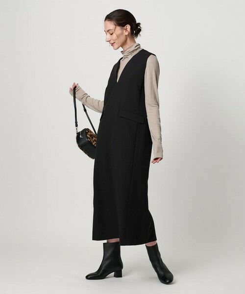 BEAUTY&YOUTH UNITED ARROWS / ビューティー&ユース ユナイテッドアローズ ロング・マキシ丈ワンピース | 【WEB限定】ドレープツイル キーネックワンピース ウォッシャブル | 詳細2