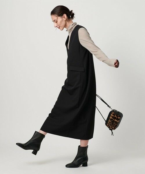 BEAUTY&YOUTH UNITED ARROWS / ビューティー&ユース ユナイテッドアローズ ロング・マキシ丈ワンピース | 【WEB限定】ドレープツイル キーネックワンピース ウォッシャブル | 詳細3