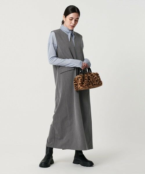 BEAUTY&YOUTH UNITED ARROWS / ビューティー&ユース ユナイテッドアローズ ロング・マキシ丈ワンピース | 【WEB限定】ドレープツイル キーネックワンピース ウォッシャブル | 詳細12