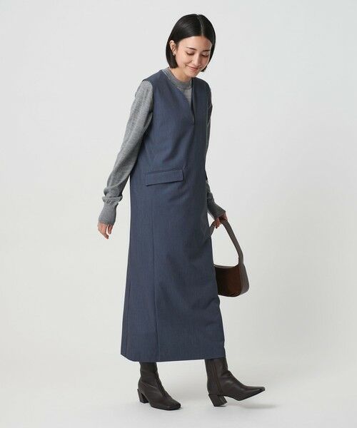 BEAUTY&YOUTH UNITED ARROWS / ビューティー&ユース ユナイテッドアローズ ロング・マキシ丈ワンピース | 【WEB限定】ドレープツイル キーネックワンピース ウォッシャブル | 詳細22
