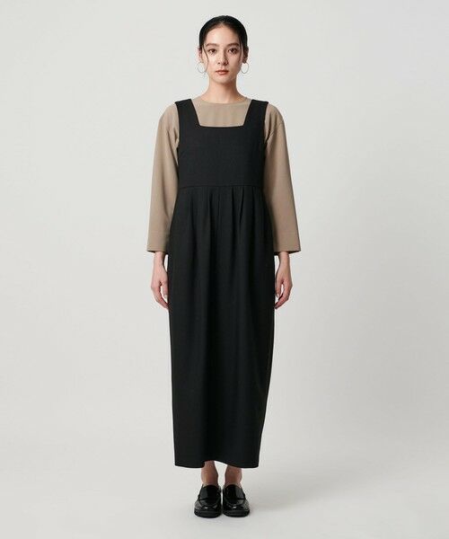 BEAUTY&YOUTH UNITED ARROWS / ビューティー&ユース ユナイテッドアローズ ロング・マキシ丈ワンピース | 【WEB限定 Wardrobe DAILY MINIMAL】ウールライクメランジ スクエアネックワンピース ウォッシャブル | 詳細10