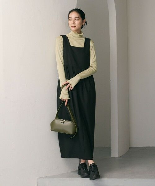 BEAUTY&YOUTH UNITED ARROWS / ビューティー&ユース ユナイテッドアローズ ロング・マキシ丈ワンピース | 【WEB限定 Wardrobe DAILY MINIMAL】ウールライクメランジ スクエアネックワンピース ウォッシャブル | 詳細1