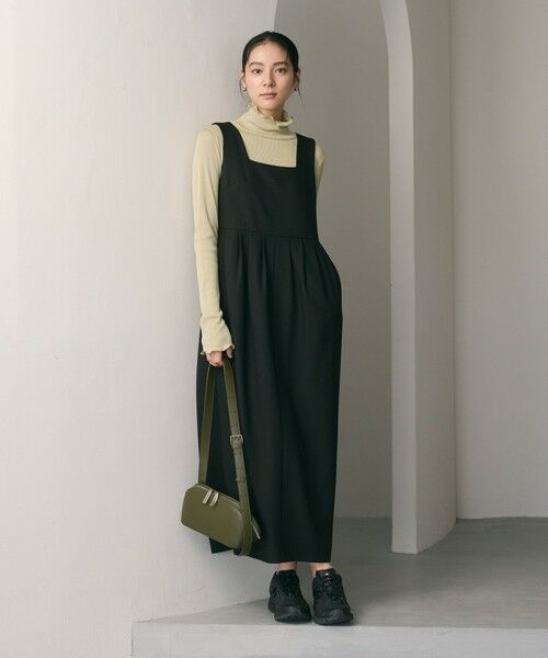 BEAUTY&YOUTH UNITED ARROWS / ビューティー&ユース ユナイテッドアローズ ロング・マキシ丈ワンピース | 【WEB限定 Wardrobe DAILY MINIMAL】ウールライクメランジ スクエアネックワンピース ウォッシャブル | 詳細2
