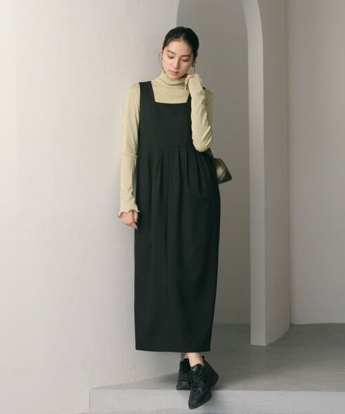 BEAUTY&YOUTH UNITED ARROWS / ビューティー&ユース ユナイテッドアローズ ロング・マキシ丈ワンピース | 【WEB限定 Wardrobe DAILY MINIMAL】ウールライクメランジ スクエアネックワンピース ウォッシャブル | 詳細3