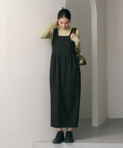 BEAUTY&YOUTH UNITED ARROWS / ビューティー&ユース ユナイテッドアローズ ロング・マキシ丈ワンピース | 【WEB限定 Wardrobe DAILY MINIMAL】ウールライクメランジ スクエアネックワンピース ウォッシャブル | 詳細4