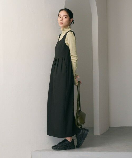 BEAUTY&YOUTH UNITED ARROWS / ビューティー&ユース ユナイテッドアローズ ロング・マキシ丈ワンピース | 【WEB限定 Wardrobe DAILY MINIMAL】ウールライクメランジ スクエアネックワンピース ウォッシャブル | 詳細5