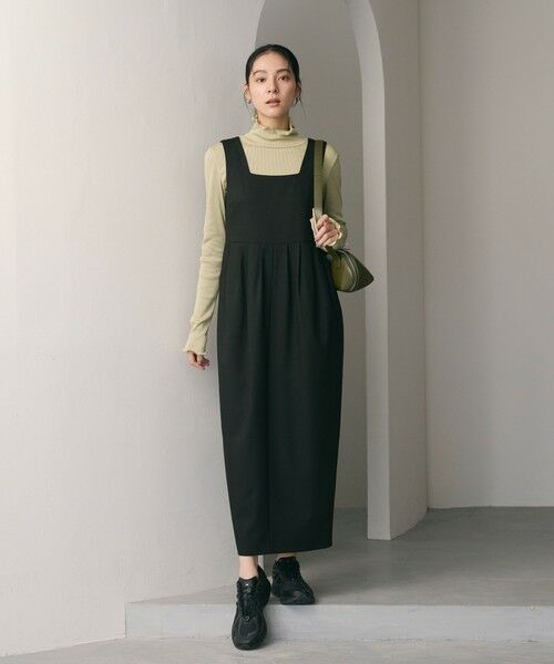 BEAUTY & YOUTH UNITED ARROWS/ビューティー&ユース ユナイテッドアローズ 【WEB限定 Wardrobe DAILY MINIMAL】ウールライクメランジ スクエアネックワンピース ウォッシャブル BLACK S BEAUTY & YOUTH UNITED ARROWS/ビューティー&ユース ユナイテッドアローズ 【WEB限定 Wardrobe DAILY MINIMAL】ウールライクメランジ スクエアネックワンピース ウォッシャブル BLACK S