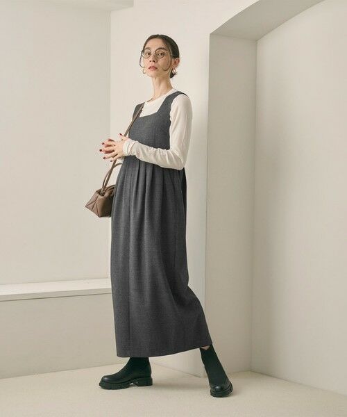 BEAUTY&YOUTH UNITED ARROWS / ビューティー&ユース ユナイテッドアローズ ロング・マキシ丈ワンピース | 【WEB限定 Wardrobe DAILY MINIMAL】ウールライクメランジ スクエアネックワンピース ウォッシャブル | 詳細22