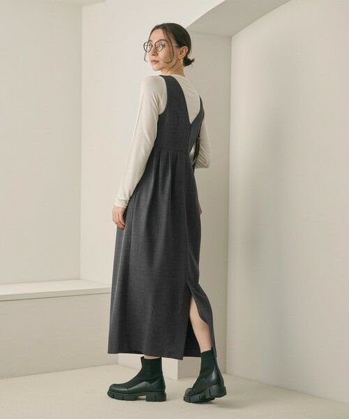 BEAUTY&YOUTH UNITED ARROWS / ビューティー&ユース ユナイテッドアローズ ロング・マキシ丈ワンピース | 【WEB限定 Wardrobe DAILY MINIMAL】ウールライクメランジ スクエアネックワンピース ウォッシャブル | 詳細23