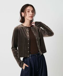 BEAUTY&YOUTH UNITED ARROWS / ビューティー&ユース ユナイテッドアローズ カーディガン・ボレロ | ベロアコンパクト カーディガン