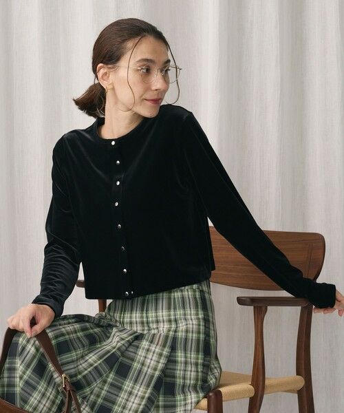 BEAUTY&YOUTH UNITED ARROWS / ビューティー&ユース ユナイテッドアローズ カーディガン・ボレロ | ベロアコンパクト カーディガン | 詳細9