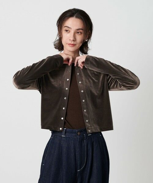 BEAUTY&YOUTH UNITED ARROWS / ビューティー&ユース ユナイテッドアローズ カーディガン・ボレロ | ベロアコンパクト カーディガン | 詳細17