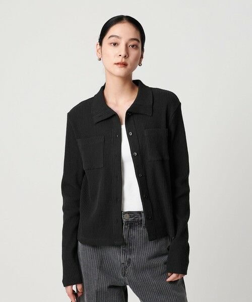 BEAUTY & YOUTH UNITED ARROWS/ビューティー&ユース ユナイテッドアローズ コットン リブハイネックカーディガン ウォッシャブル DK. GRAY FREE