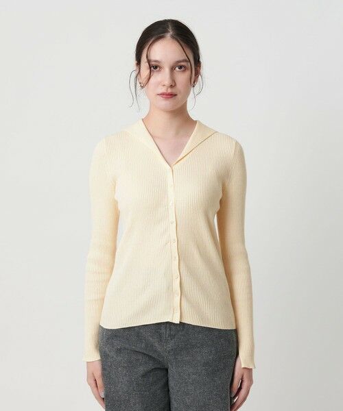 BEAUTY&YOUTH UNITED ARROWS / ビューティー&ユース ユナイテッドアローズ カーディガン・ボレロ | コットンカシミヤ リブセーラーカラー カーディガン ウォッシャブル | 詳細5