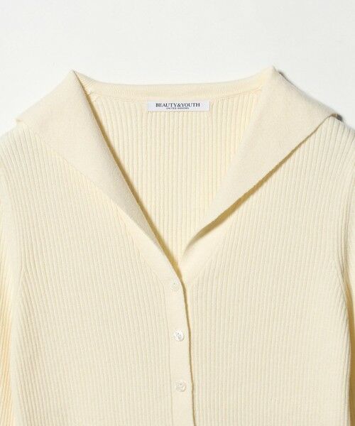 BEAUTY&YOUTH UNITED ARROWS / ビューティー&ユース ユナイテッドアローズ カーディガン・ボレロ | コットンカシミヤ リブセーラーカラー カーディガン ウォッシャブル | 詳細10