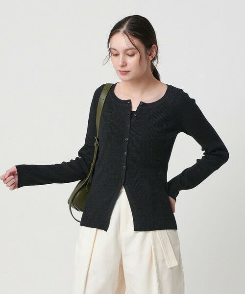 BEAUTY&YOUTH UNITED ARROWS / ビューティー&ユース ユナイテッドアローズ カーディガン・ボレロ | ポリエステルブレンド メランジリブ カーディガン ウォッシャブル | 詳細1