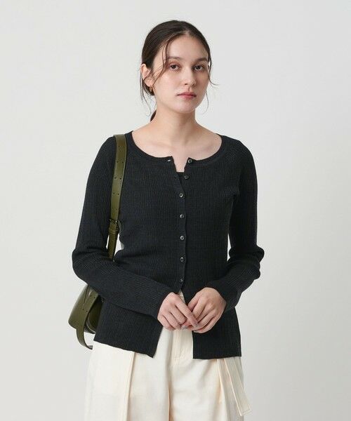 BEAUTY&YOUTH UNITED ARROWS / ビューティー&ユース ユナイテッドアローズ カーディガン・ボレロ | ポリエステルブレンド メランジリブ カーディガン ウォッシャブル | 詳細2