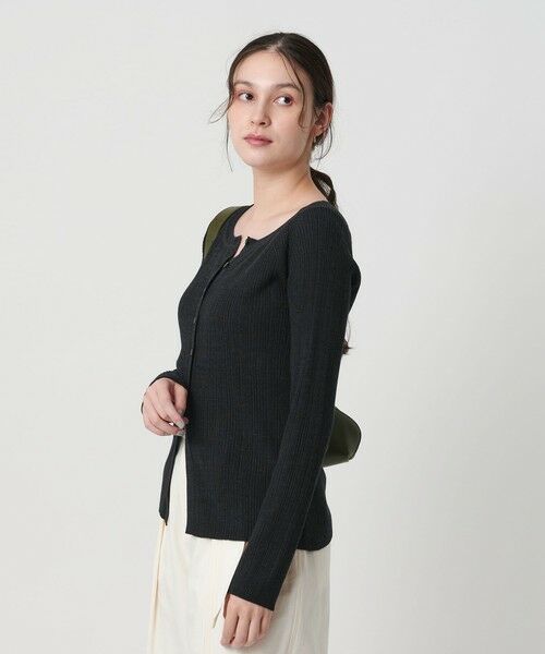 BEAUTY&YOUTH UNITED ARROWS / ビューティー&ユース ユナイテッドアローズ カーディガン・ボレロ | ポリエステルブレンド メランジリブ カーディガン ウォッシャブル | 詳細3