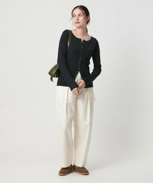 BEAUTY&YOUTH UNITED ARROWS / ビューティー&ユース ユナイテッドアローズ カーディガン・ボレロ | ポリエステルブレンド メランジリブ カーディガン ウォッシャブル | 詳細4