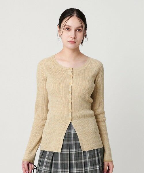 BEAUTY&YOUTH UNITED ARROWS / ビューティー&ユース ユナイテッドアローズ カーディガン・ボレロ | ポリエステルブレンド メランジリブ カーディガン ウォッシャブル(BEIGE)