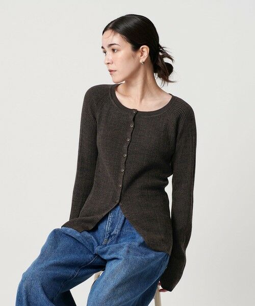 BEAUTY&YOUTH UNITED ARROWS / ビューティー&ユース ユナイテッドアローズ カーディガン・ボレロ | ポリエステルブレンド メランジリブ カーディガン ウォッシャブル | 詳細24