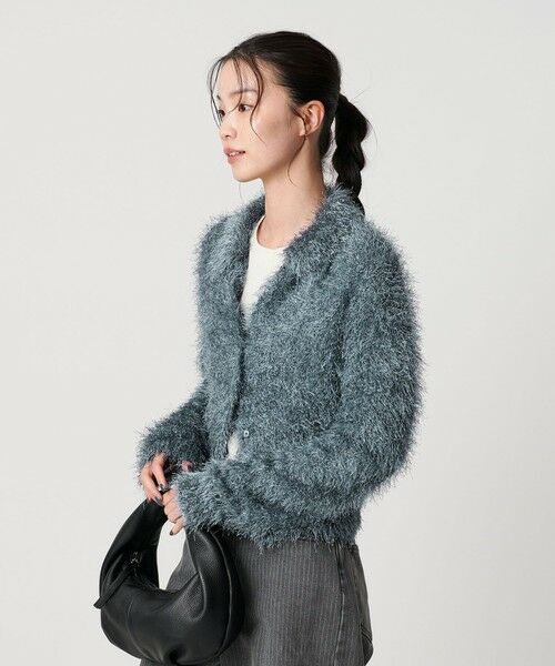 BEAUTY&YOUTH UNITED ARROWS / ビューティー&ユース ユナイテッドアローズ カーディガン・ボレロ | ポリエステル シャギーカーディガン ウォッシャブル(COBALT)