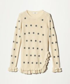BEAUTY&YOUTH UNITED ARROWS / ビューティー&ユース ユナイテッドアローズ ニット・セーター | ＜muller of yoshiokubo＞エンブロイダリー フリルトップス