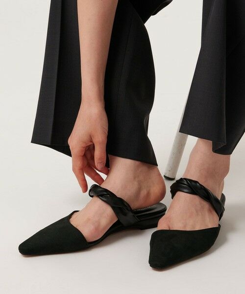 BEAUTY & YOUTH UNITED ARROWS/ビューティー&ユース ユナイテッドアローズ スエードライク ツイスト ストラップ ミュール BLACK 23.5〜24cm(37) BEAUTY & YOUTH UNITED ARROWS/ビューティー&ユース ユナイテッドアローズ スエードライク ツイスト ストラップ ミュール BLACK 23.5〜24cm(37)