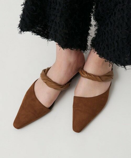 BEAUTY & YOUTH UNITED ARROWS/ビューティー&ユース ユナイテッドアローズ スエードライク ツイスト ストラップ ミュール MD. BROWN 24.5〜25cm(38) BEAUTY & YOUTH UNITED ARROWS/ビューティー&ユース ユナイテッドアローズ スエードライク ツイスト ストラップ ミュール MD. BROWN 24.5〜25cm(38)