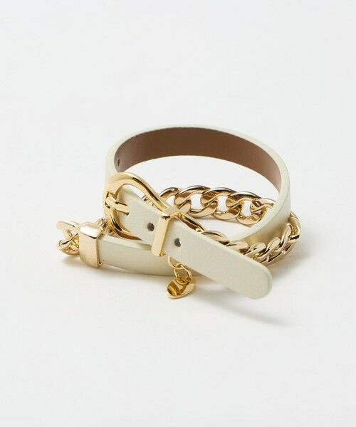 BEAUTY&YOUTH UNITED ARROWS / ビューティー&ユース ユナイテッドアローズ ブレスレット・バングル | メタルチェーン×レザーベルト ブレスレット | 詳細1