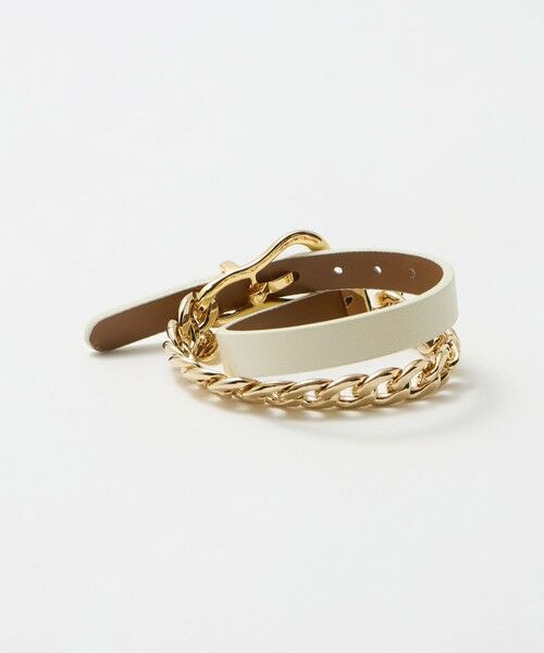 BEAUTY&YOUTH UNITED ARROWS / ビューティー&ユース ユナイテッドアローズ ブレスレット・バングル | メタルチェーン×レザーベルト ブレスレット | 詳細2