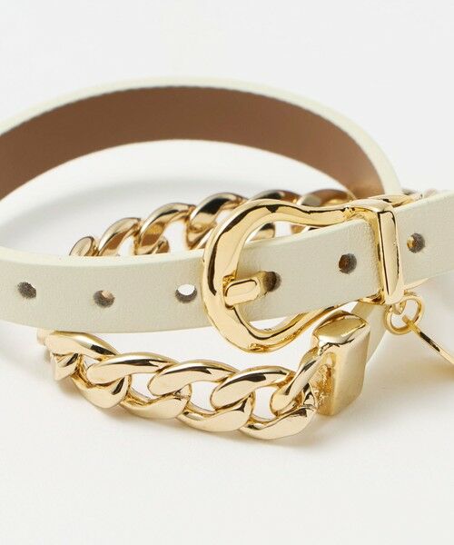 BEAUTY&YOUTH UNITED ARROWS / ビューティー&ユース ユナイテッドアローズ ブレスレット・バングル | メタルチェーン×レザーベルト ブレスレット | 詳細3