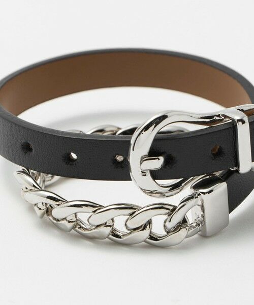 BEAUTY&YOUTH UNITED ARROWS / ビューティー&ユース ユナイテッドアローズ ブレスレット・バングル | メタルチェーン×レザーベルト ブレスレット | 詳細9
