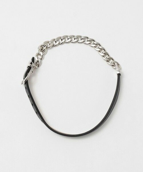 BEAUTY&YOUTH UNITED ARROWS / ビューティー&ユース ユナイテッドアローズ ブレスレット・バングル | メタルチェーン×レザーベルト ブレスレット | 詳細10