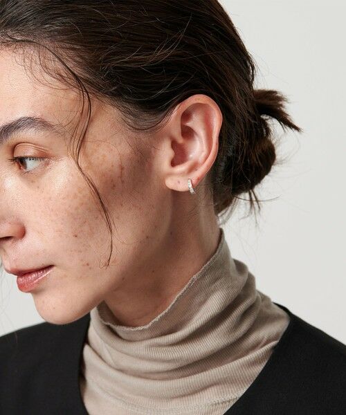 BEAUTY&YOUTH UNITED ARROWS / ビューティー&ユース ユナイテッドアローズ ピアス・イヤリング | ＜BAITS＞キュービックジルコニア ミニフープ ピアス | 詳細2