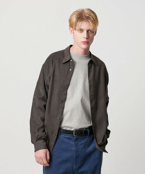 BEAUTY & YOUTH UNITED ARROWS/ビューティー&ユース ユナイテッドアローズ スエード タッチ レギュラー シャツ FORM型 DK. GRAY L BEAUTY & YOUTH UNITED ARROWS/ビューティー&ユース ユナイテッドアローズ スエード タッチ レギュラー シャツ FORM型 DK. GRAY L