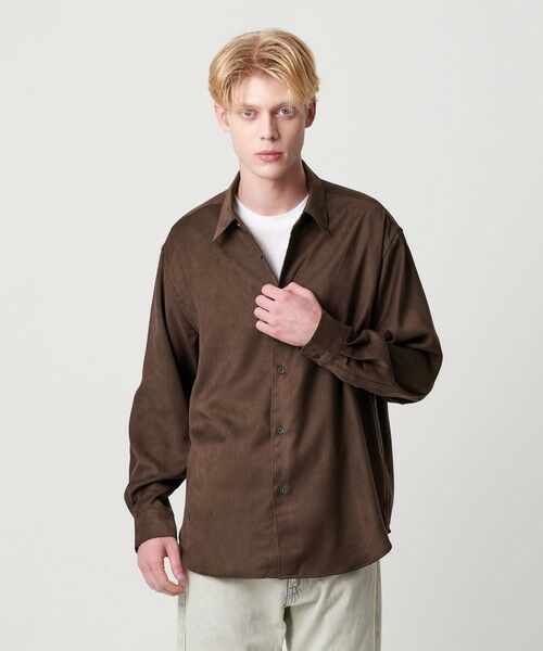 BEAUTY&YOUTH UNITED ARROWS / ビューティー&ユース ユナイテッドアローズ シャツ・ブラウス | スエード タッチ レギュラー シャツ FORM型 | 詳細12