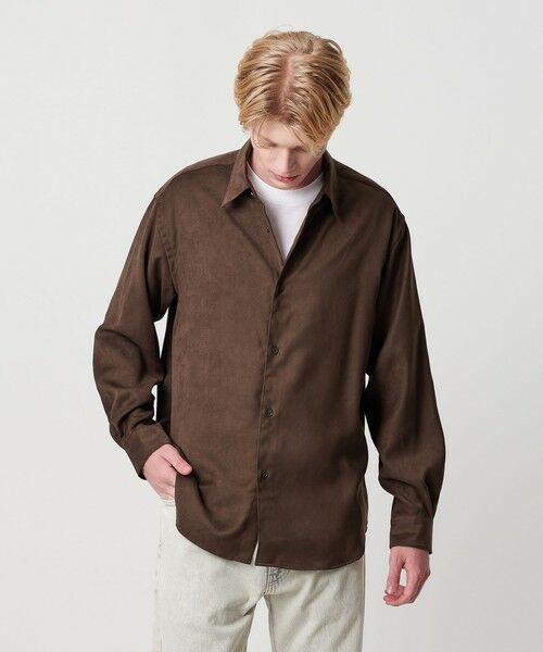 BEAUTY & YOUTH UNITED ARROWS/ビューティー&ユース ユナイテッドアローズ スエード タッチ レギュラー シャツ FORM型 DK. BROWN L BEAUTY & YOUTH UNITED ARROWS/ビューティー&ユース ユナイテッドアローズ スエード タッチ レギュラー シャツ FORM型 DK. BROWN L