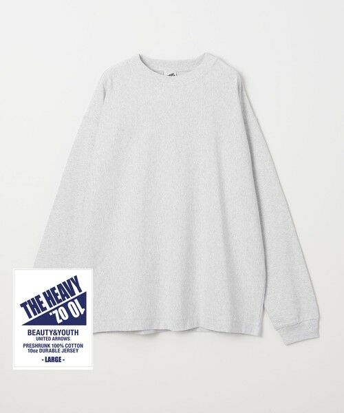 BEAUTY & YOUTH UNITED ARROWS/ビューティー&ユース ユナイテッドアローズ "THE HEAVY"10oz ヘビー ワイド クルーネック カットソー SILVER M BEAUTY & YOUTH UNITED ARROWS/ビューティー&ユース ユナイテッドアローズ "THE HEAVY"10oz ヘビー ワイド クルーネック カットソー SILVER M